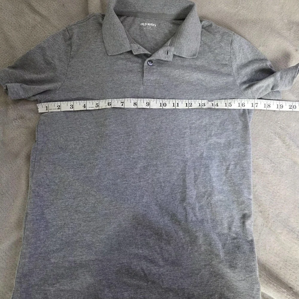 Old Navy Polo Shirt Kids 10-12 Gray Tagless Collared Jersey Short Sleeve Top